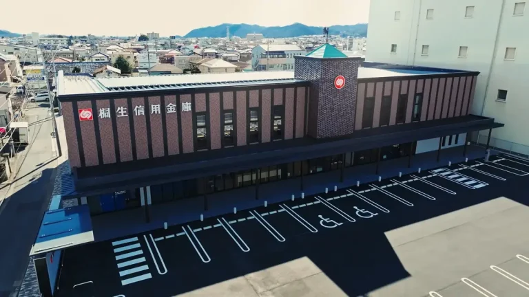 桐生の市街地と本店の空撮